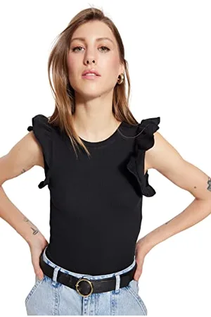 Trendyol Damskie jednokolorowe body z dzianiny, , L