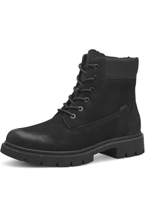 Tamaris Comfort damskie sznurowanie z podszewką i modne kozaki Tex, Black Nubuk, 36 EU, , 36 EU