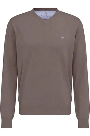Fynch-Hatton Delikatnie dziergany sweter bawełniany z dekoltem w serek, , L