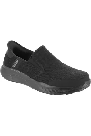 Skechers Męskie trampki wsuwane bez użycia rąk Equalizer 5.0 DRAYZE, czarna siatka/Duraleather/czarne wykończenie, 40 UK, , 45 EU