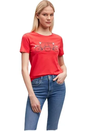 Mavi Damska koszulka z nadrukiem rowerowym, , XL, , XL