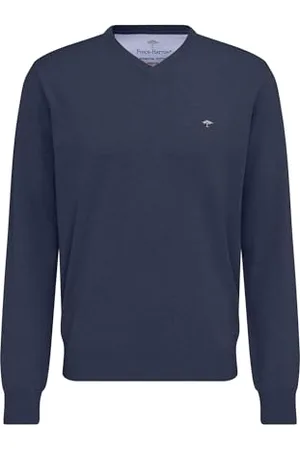 Fynch-Hatton Delikatnie dziergany sweter bawełniany z dekoltem w serek, , 3XL