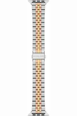 Michael Kors Damski pasek do zegarka Apple Watch 22 mm wielokolorowy ze stali nierdzewnej, MKS8065E, , Jeden rozmiar, Casual
