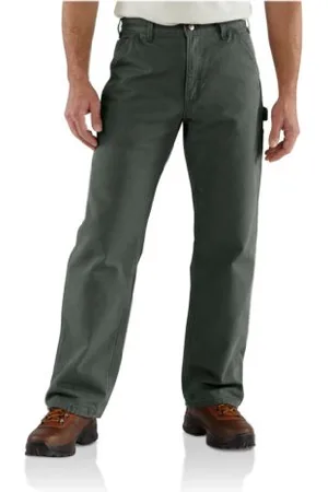 Carhartt Męskie spodnie robocze z podszewką flanelową z spraną kaczką, , 30W / 32L