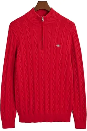 GANT Cotton Cable Half Zip, , M