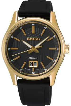 Seiko Męski analogowy zegarek kwarcowy z silikonową bransoletką SUR560P1