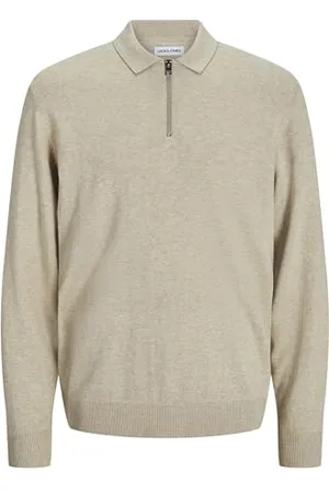 JACK & JONES JJEEMIL Knit Polo Half Zip LS NOOS, , L