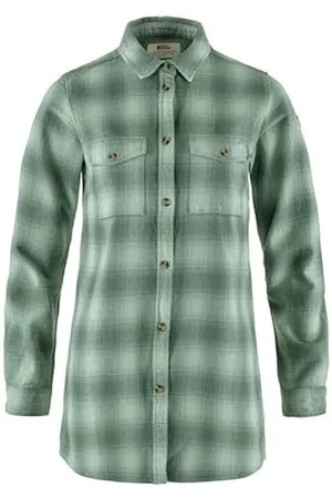 Fjällräven Fjallraven 87120-674-614 Övik Twill Shirt LS W Damska koszulka Misty Green-Patina Green Rozmiar XL, , XL