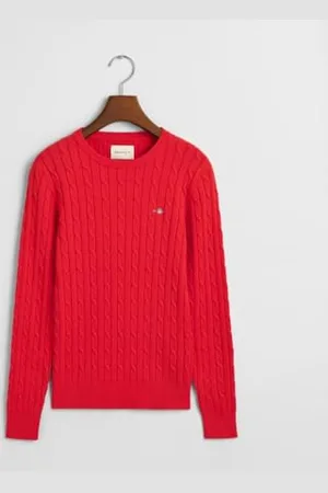 GANT Rozciągliwy bawełniany kabel w kształcie litery C Sweter Kobiety, ,M