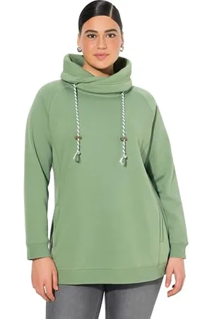 Ulla Popken Bluza damska, Weiter Stehkragen, Taschen, Raglan-Langarm, , 46