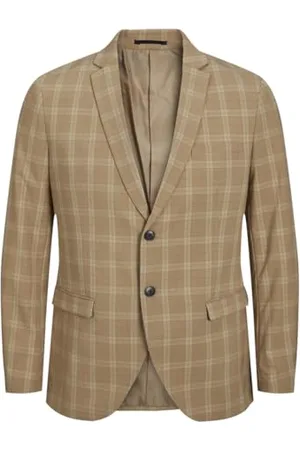 JACK & JONES Męska marynarka w kratkę, Płatny dąb/Checks: super slim fit, 46