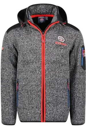 Geographical Norway Uland Men Gruby polar męski ciepły zamek błyskawiczny - Kurtka Zimowe ciepłe męskie bluzy miękkie - Bluza z podszewką z długim rękawem - idealna na jesień i zimę ( S)