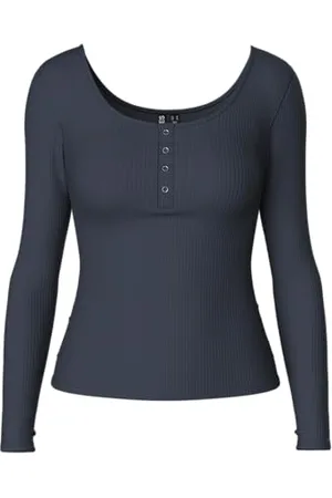 Pieces® Kitte Long Sleeve Ribbed Top, , XL