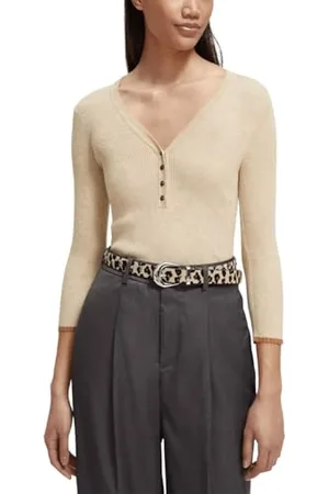 Scotch&Soda Damski sweter z guzikami w stylu skinny Rib, , S
