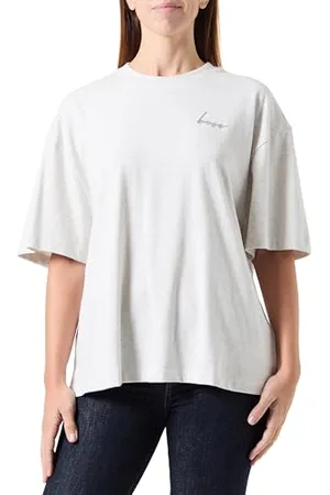 HUGO BOSS Damska koszulka C_Eboyfriend_frackle, Open White118, L, , L