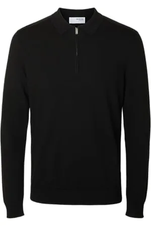 SELECTED SELETED HOMME SLHBERG LS koszulka polo z zamkiem do połowy nogawki, , M