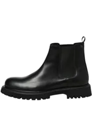 JACK & JONES Jack&JONES JFWDIXON Leather Chelsea Boot męskie kozaki, antracytowe, 41 EU, , 41 EU