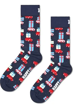 Happy Socks 1-Pack Big Dot Snowman Socks Set kolorowe i radosne skarpety męskie i damskie Niebiesko-białe, , 36-40 EU