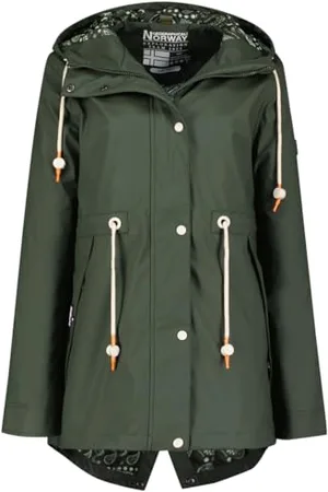 Geographical Norway Briato lady Damska kurtka wiatrówka outdoorowa - Damska kurtka przeciwdeszczowa z długim rękawem - Płaszcz przeciwdeszczowy na wędrówki, wiosna, lato, jesień, zima ( , XL)