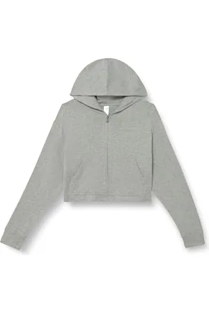 Calvin Klein Damska bluza z kapturem na zamek 000QS7270E L/S, szara (Grey Heather), M, , M