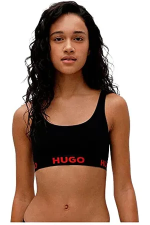 HUGO BOSS Damski Braletka Sportowy Logo Logo-Band Bralette z Elastycznej Bawełny, , M