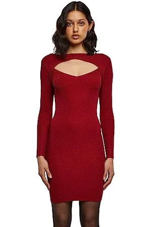 Urban classics Damska sukienka z wycięciem, , XL