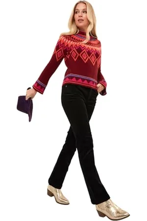 Joe Browns Damski sweter z dzianiny Boho z karbowanymi rękawami Fair Isle, regularny krój, , 14, , 40