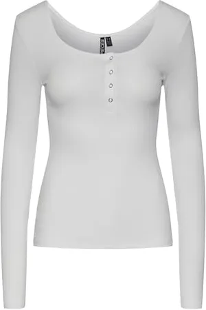 Pieces® Kitte Long Sleeve Ribbed Top, , L