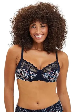 Sans Complexe Biustonosz z fiszbinami Flora, niebieski, , 75D