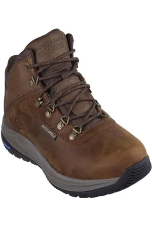 Skechers Męskie buty - MerOE Pikeman Ankle, brązowa skóra/syntetyk, 40 EU, , 41 EU