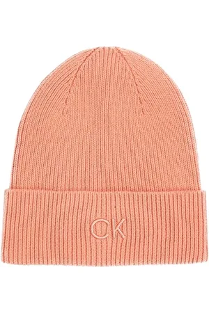 Calvin Klein Damska czapka CK Embroidery FINE Rib Beanie K60K612590 czapka, pomarańczowa (Tawny Orange), jeden rozmiar, , Rozmiar uniwersalny