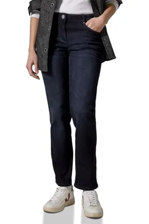 CECIL Style Scarlett Straight Blue Black Cozy, , 33W / 30L