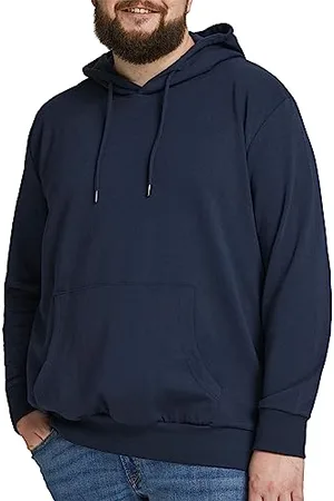 JACK & JONES Męska bluza z kapturem Plus Size jednokolorowa bluza z kapturem, , 4XL