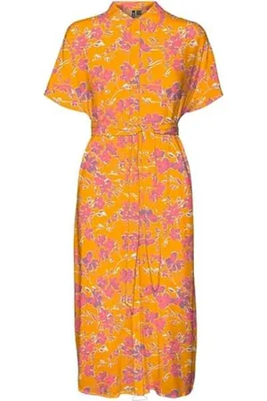 VERO MODA Sukienka damska VMMENNY SS Calf Shirt Dress WVN GA, , M