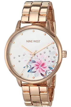 Nine West Damski zegarek na bransolecie z kryształkami