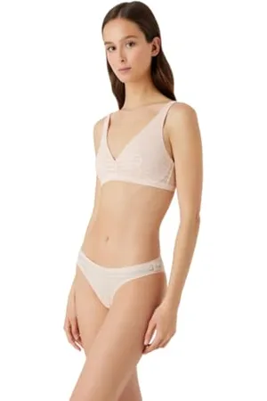 Emporio Armani Damski Bralette All Over Logo Mesh Bra, , M