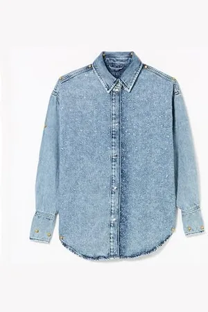 HUGO BOSS Damska koszula C_Denim HF Jeans, ciemnoniebieska 406, 38, , 64