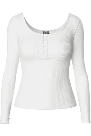 Pieces® Kitte długi rękaw prążkowany top, , S