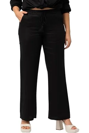 Ulla Popken Damskie spodnie lniane, , 47W / 32L