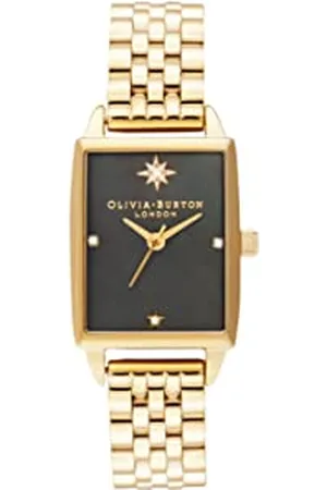 Olivia Burton Analogowy Zegarek Kwarcowy dla Kobiet z Bransoletą ze Stali Nierdzewnej w Kolorze Złotym, OB16GD60