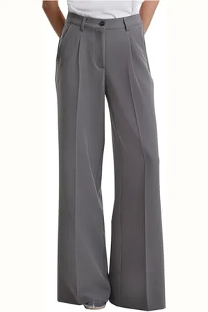 Urban classics Damskie spodnie z szerokimi nogawkami, damskie spodnie materiałowe z szerokimi nogawkami, luźny krój, , 31