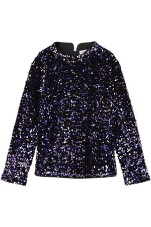 NAME IT Dziewczęca Nkfrunica Ls Top Rt bluzka z długim rękawem, /detal: purpurowy, 146-152