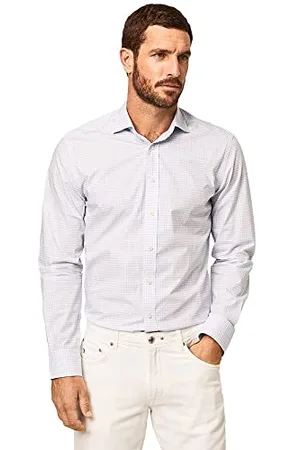 Hackett Męska koszula Multi BLU Melange CHK Button Down Shirt, XXL