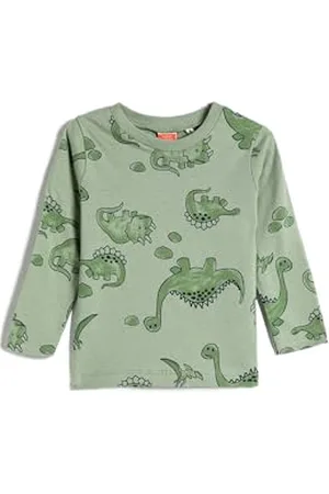 Koton Babyboys Dinozaur Long Sleeve Crew Neck Cotton T-Shirt, , 9-12 Miesi?cy