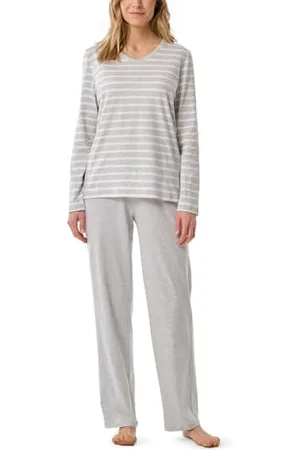 Schiesser Damen Schlafanzug lang Set weiche Baumwolle - Nightwear