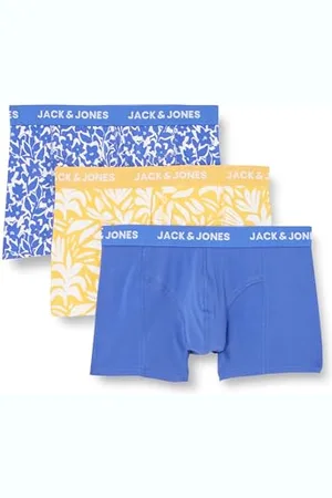 JACK & JONES Mężczyźni Jacmarbella Bokserki, Dazzling Blue/Daffodil - Dazzling Blue, L