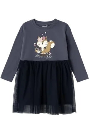 NAME IT Dziewczęca sukienka Nmfohfelia Ls Dress Box, , 98