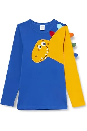 Green Cotton Chłopięca Hello Dino L/S T Blouse, , 86