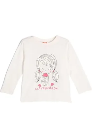 Koton Babygirls długi rękaw Crew Neck Little Girl Printed Detail Cotton T-Shirt, , 18-24 Miesi?ce