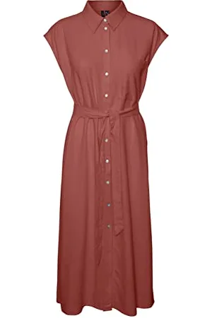 VERO MODA Sukienka damska Vmmymilo Sl Calf Shirt Dress WVN Ga, , S